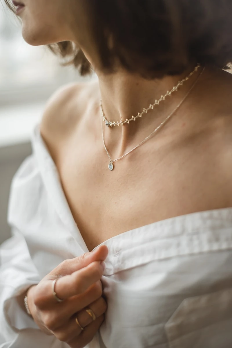Gold and silver necklaces
